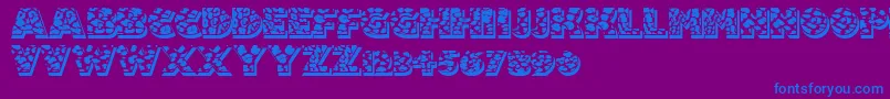 Fuzzyhandcuffs Font – Blue Fonts on Purple Background