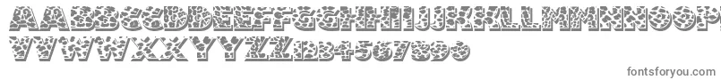 フォントFuzzyhandcuffs – 白い背景に灰色の文字