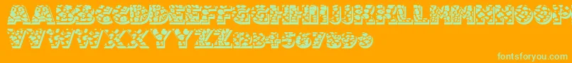 Fuzzyhandcuffs Font – Green Fonts on Orange Background