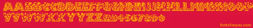 Fuzzyhandcuffs Font – Orange Fonts on Red Background