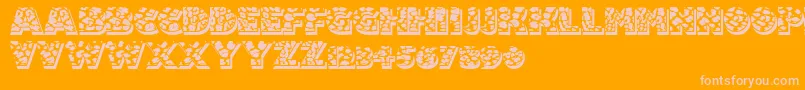Fuzzyhandcuffs Font – Pink Fonts on Orange Background