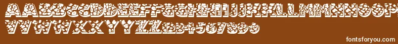 Шрифт Fuzzyhandcuffs – белые шрифты на коричневом фоне