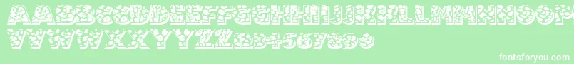 Fuzzyhandcuffs Font – White Fonts on Green Background