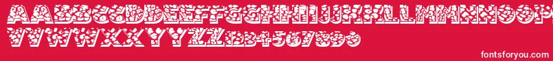 Fuzzyhandcuffs Font – White Fonts on Red Background