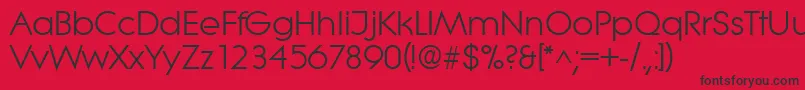 フォントLiteraRegular – 赤い背景に黒い文字