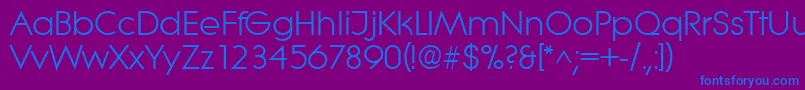 LiteraRegular Font – Blue Fonts on Purple Background