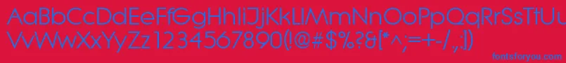 LiteraRegular Font – Blue Fonts on Red Background