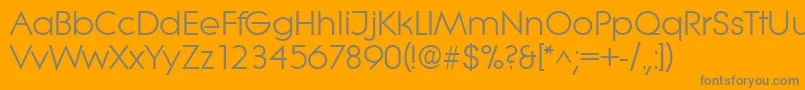 フォントLiteraRegular – オレンジの背景に灰色の文字