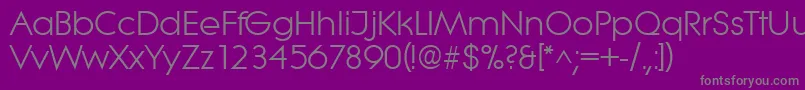 フォントLiteraRegular – 紫の背景に灰色の文字