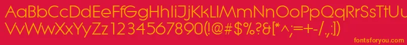 LiteraRegular Font – Orange Fonts on Red Background
