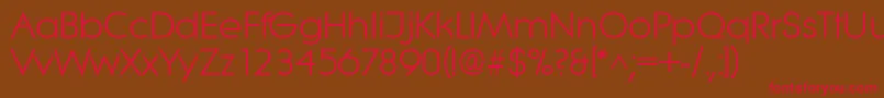 LiteraRegular Font – Red Fonts on Brown Background