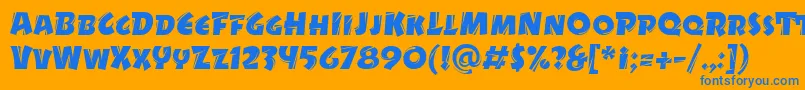 Czcionka DrycutitcTt – niebieskie czcionki na pomarańczowym tle