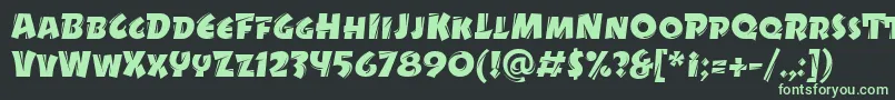 フォントDrycutitcTt – 黒い背景に緑の文字