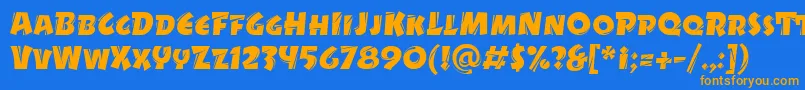Saiba mais sobre a fonte DrycutitcTt Fonte DrycutitcTt – fontes laranjas em um fundo azul