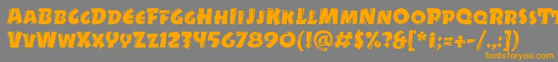 フォントDrycutitcTt – オレンジの文字は灰色の背景にあります。