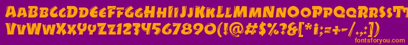 Fonte DrycutitcTt – fontes laranjas em um fundo violeta