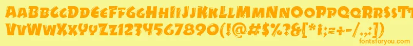 DrycutitcTt Font – Orange Fonts on Yellow Background