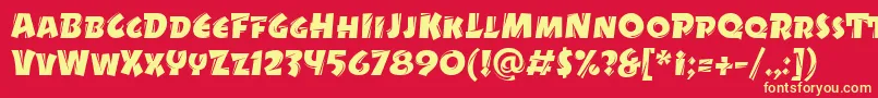 DrycutitcTt Font – Yellow Fonts on Red Background
