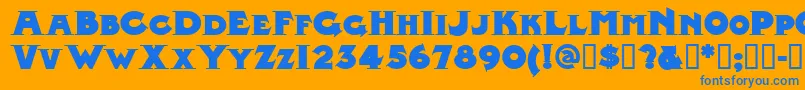 Midlandrailnf Font – Blue Fonts on Orange Background