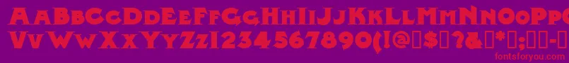 Czcionka Midlandrailnf – czerwone czcionki na fioletowym tle