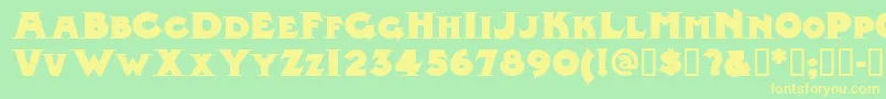 フォントMidlandrailnf – 黄色の文字が緑の背景にあります
