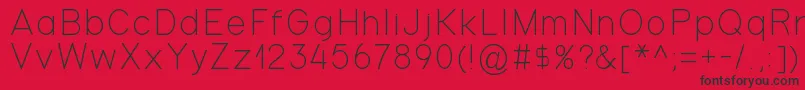 Gondola-fontti – mustat fontit punaisella taustalla