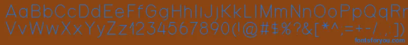 Шрифт Gondola – синие шрифты на коричневом фоне