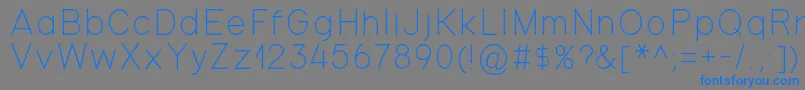 フォントGondola – 灰色の背景に青い文字