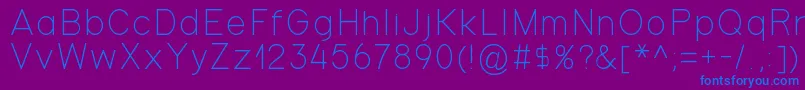 フォントGondola – 紫色の背景に青い文字