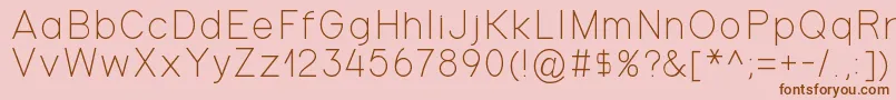フォントGondola – ピンクの背景に茶色のフォント