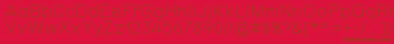 フォントGondola – 赤い背景に茶色の文字
