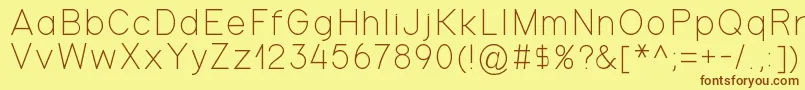 Gondola-fontti – ruskeat fontit keltaisella taustalla