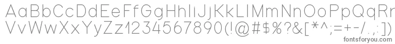 Gondola-fontti – harmaat kirjasimet valkoisella taustalla