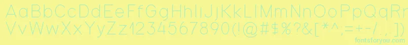 フォントGondola – 黄色い背景に緑の文字