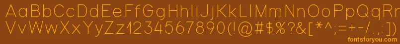 Gondola-Schriftart – Orangefarbene Schriften auf braunem Hintergrund