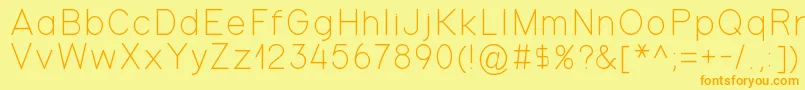 Gondola-fontti – oranssit fontit keltaisella taustalla