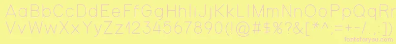 Gondola-fontti – vaaleanpunaiset fontit keltaisella taustalla