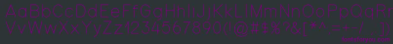 Шрифт Gondola – фиолетовые шрифты на чёрном фоне