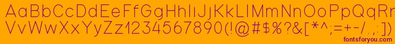 Gondola-Schriftart – Violette Schriften auf orangefarbenem Hintergrund