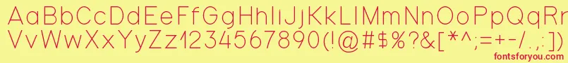 Gondola-fontti – punaiset fontit keltaisella taustalla