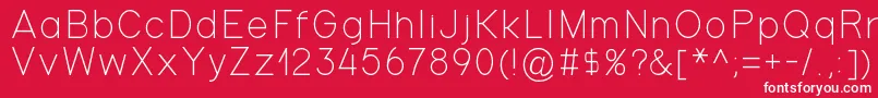 Gondola-fontti – valkoiset fontit punaisella taustalla