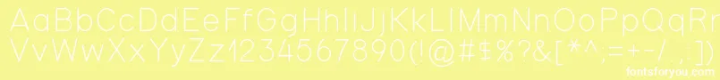 Gondola-fontti – valkoiset fontit keltaisella taustalla