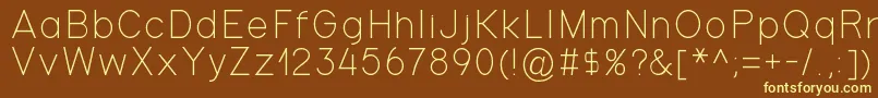 Gondola-fontti – keltaiset fontit ruskealla taustalla