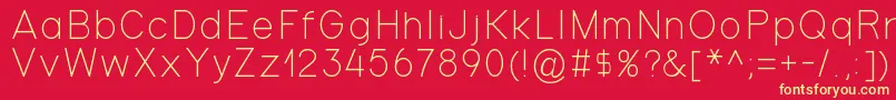 Gondola-fontti – keltaiset fontit punaisella taustalla