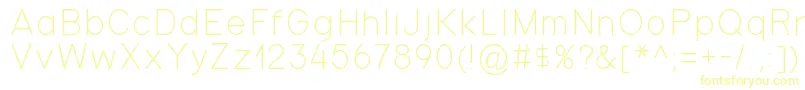 フォントGondola – 白い背景に黄色の文字