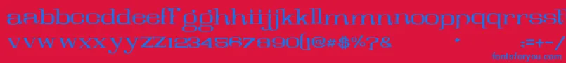 Galeries Font – Blue Fonts on Red Background