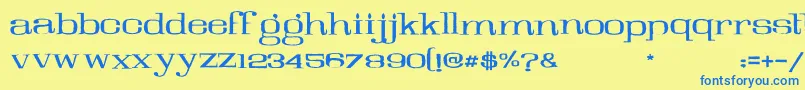 Galeries Font – Blue Fonts on Yellow Background