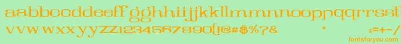 Galeries Font – Orange Fonts on Green Background