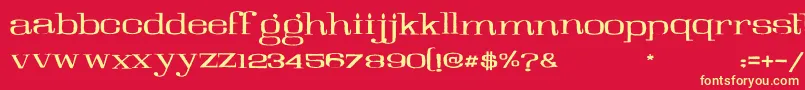 Galeries Font – Yellow Fonts on Red Background
