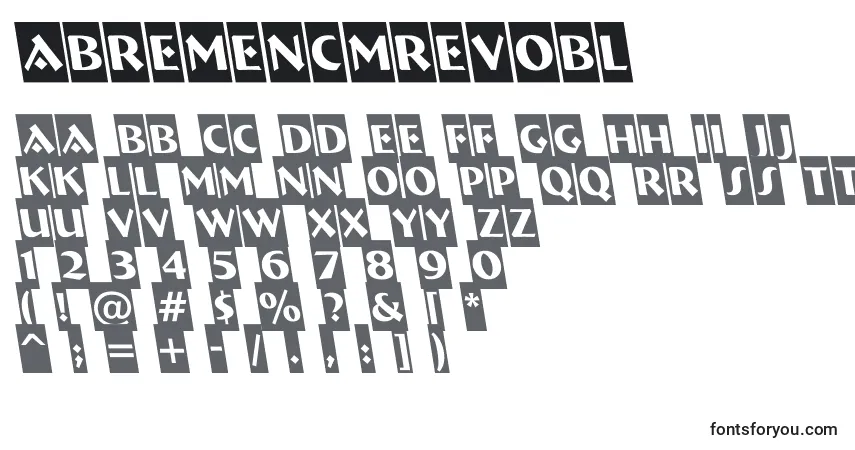 Czcionka ABremencmrevobl – alfabet, cyfry, specjalne znaki